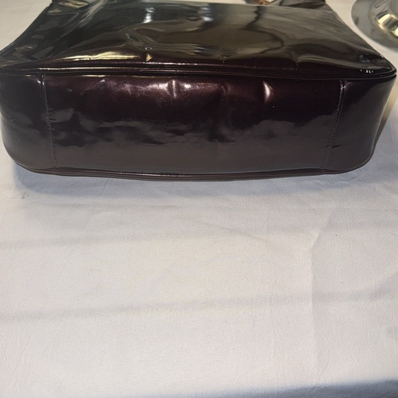 GUCCI Medium Diana Bamboo Handle Chocolate Enamel Leather Women Shoulder Bag GUC - Picture 6 of 15